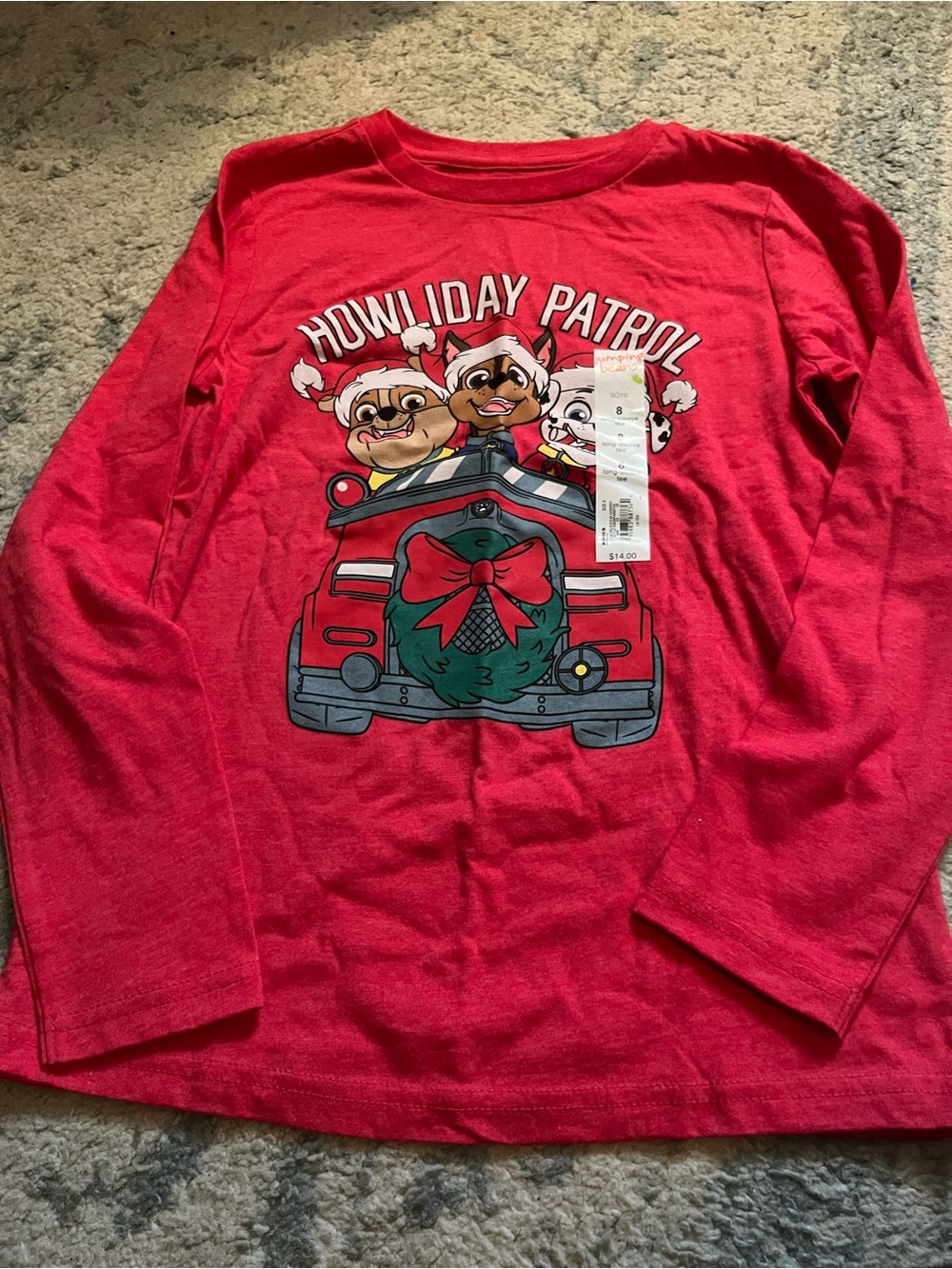 jumping beans Red 'Howliday Patrol' Long-Sleeve Tee
